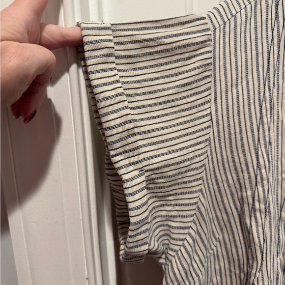 Pilcro Cream and Navy Striped Denim Dress Size 2X - Picture 3 of 14